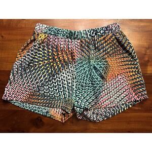 Meghan Los Angeles Women’s Psychedelic Boho Pull On Satin Shorts Sz M